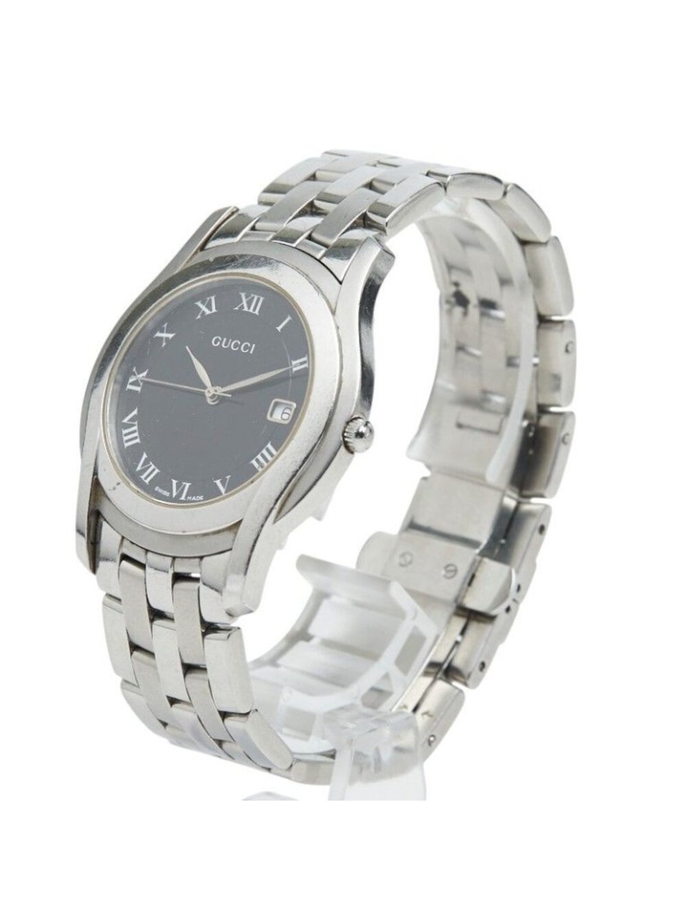 Gucci Roman Index Watch Black Silver Stainless Steel - Picture 2 of 7